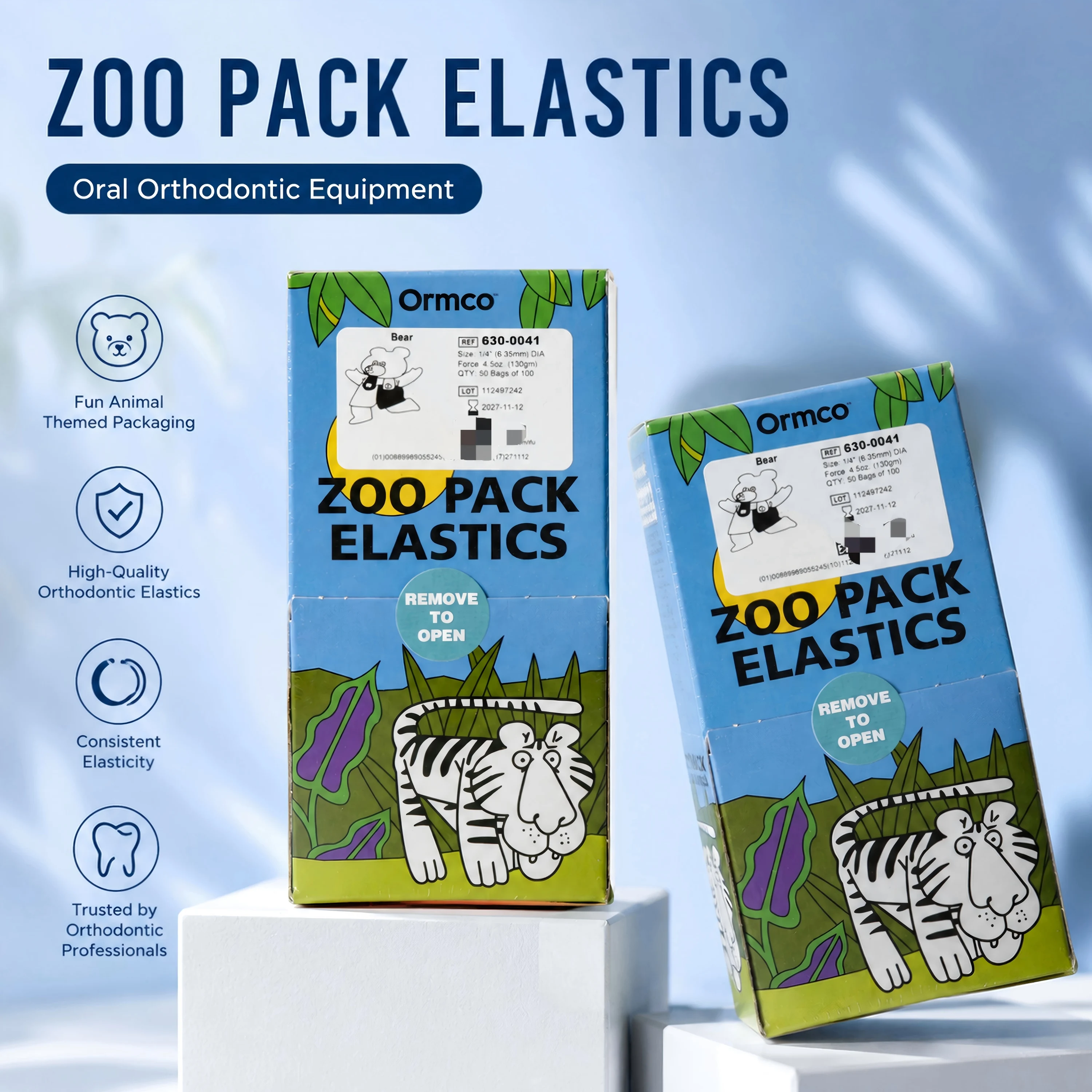 Ormco Zoo pack Elastics Dental Orthodontic Zoo Pack Elastics Rubber Bands High quality Latex Braces Force CE
Ormco Zoo pack Elastics Dental Orthodontic Zoo Pack Elastics Rubber Bands High quality Latex Braces Force CE