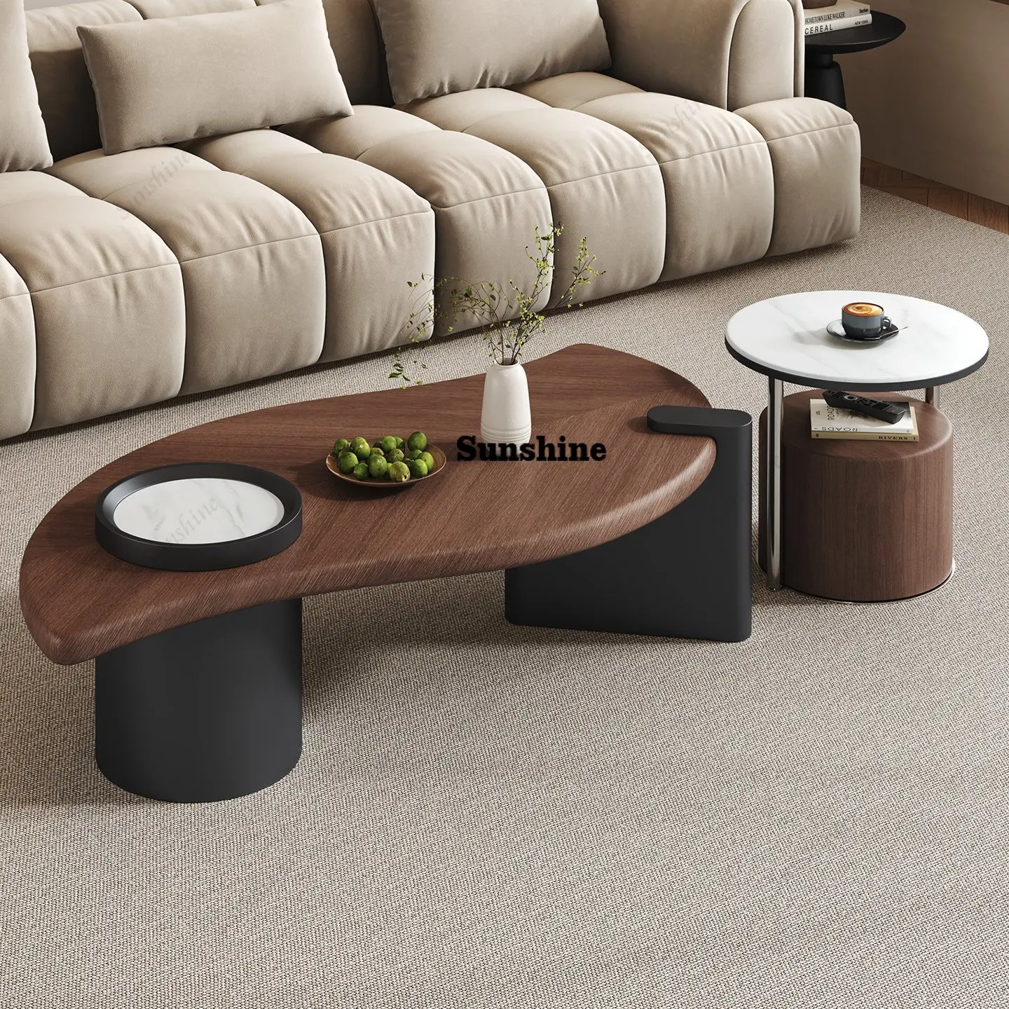 Retro minimalist coffee table combination special-shaped living room household small apartment, coffee table
Retro minimalist coffee table combination special-shaped living room household small apartment, coffee table