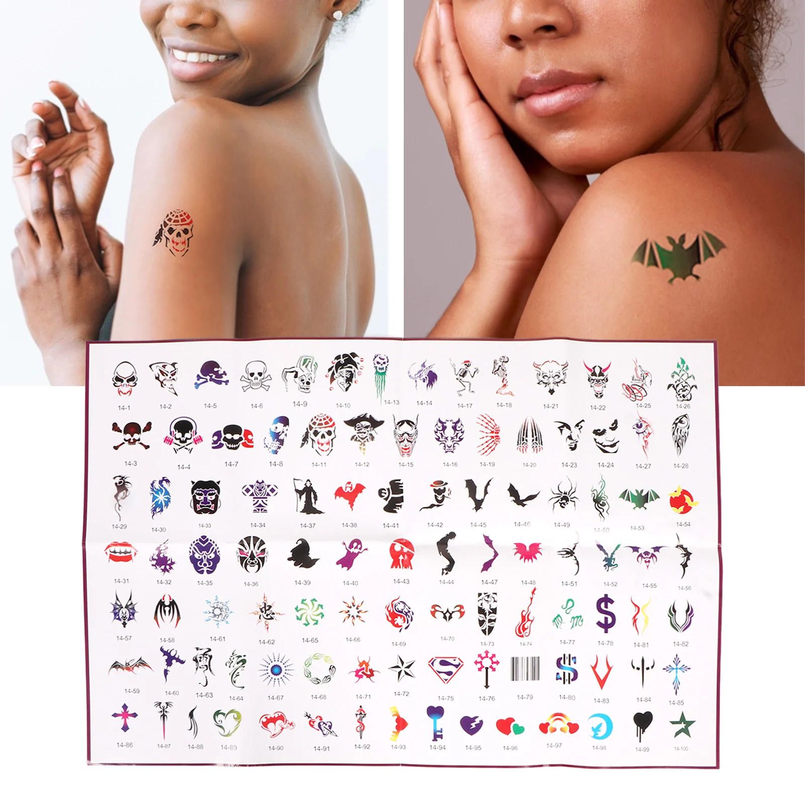 Temporary Tattoos Stencils Body Tattoo Book Professional Reusable Glitter Tattoo Stencils Set for Face Body
Temporary Tattoos Stencils Body Tattoo Book Professional Reusable Glitter Tattoo Stencils Set for Face Body