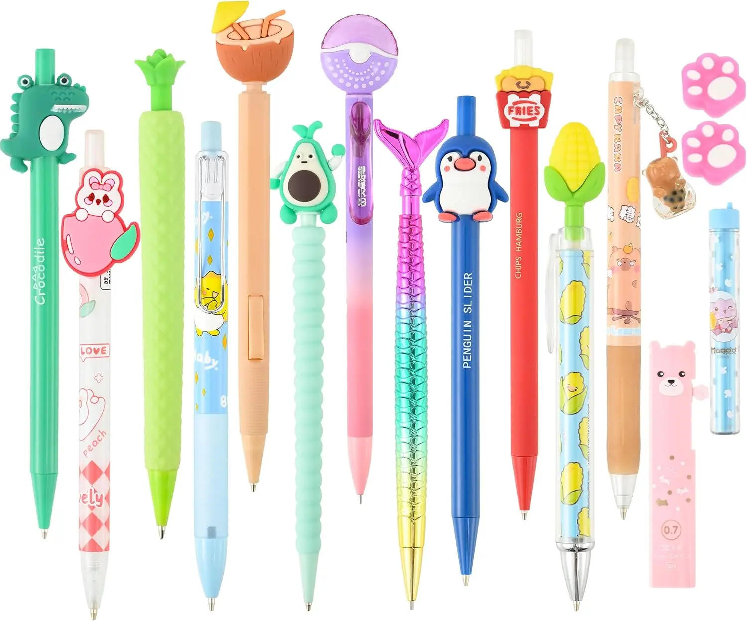 Набор из 12 милых механических карандашей с грифелями 0,5 мм и 0,7 мм и ластиками для письма и рисования
Набор из 12 милых механических карандашей с грифелями 0,5 мм и 0,7 мм и ластиками для письма и рисования