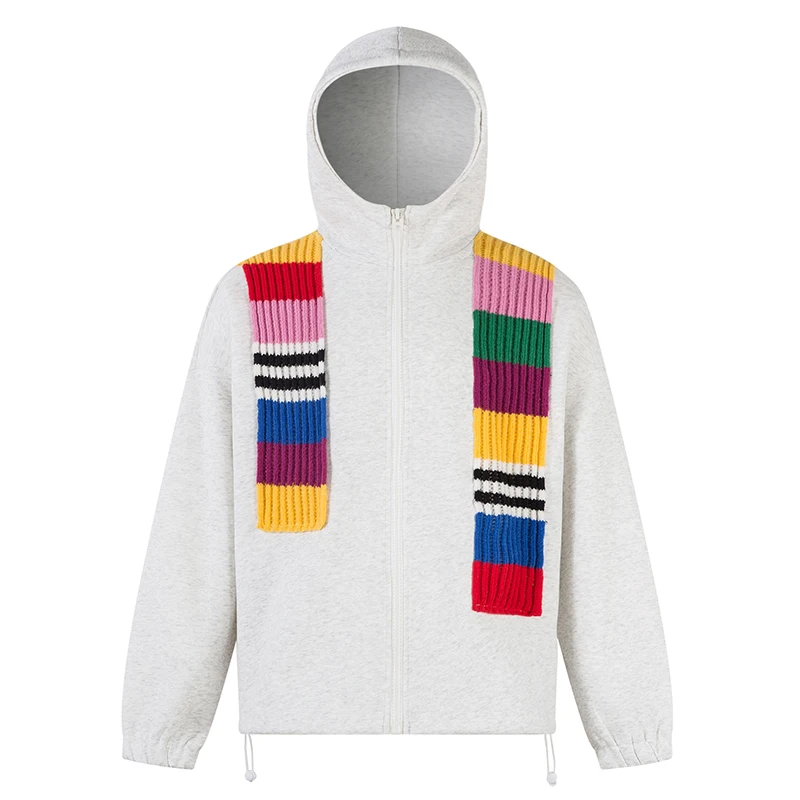 Осенняя толстовка на молнии с капюшоном и разноцветным полосатым вязаным шарфом, повседневная свободная куртка с капюшоном, корейская уличная одежда, одежда
Осенняя толстовка на молнии с капюшоном и разноцветным полосатым вязаным шарфом, повседневная свободная куртка с капюшоном, корейская уличная одежда, одежда