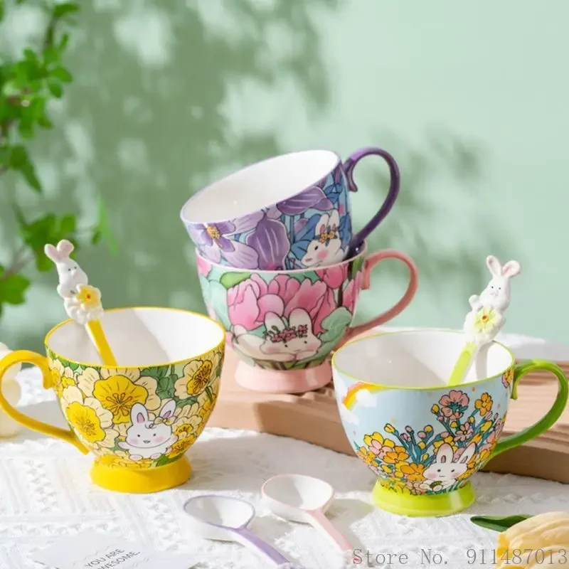 1pc Creative 450ML Rabbit Pattern Cup High Temperature Resistant Ceramic With Spoon Home Item Breakfast Afternoon Tea Coffee Cup
1pc Creative 450ML Rabbit Pattern Cup High Temperature Resistant Ceramic With Spoon Home Item Breakfast Afternoon Tea Coffee Cup