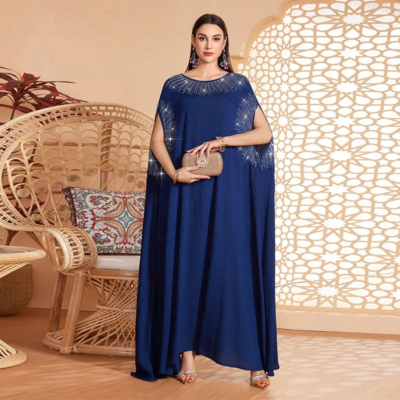Ky897 Heavy-duty Traditional Dresses Embellished Round Neck Bat Sleeve Dress Fashionable Loose Long Gown Islam Elegant
Ky897 Heavy-duty Traditional Dresses Embellished Round Neck Bat Sleeve Dress Fashionable Loose Long Gown Islam Elegant