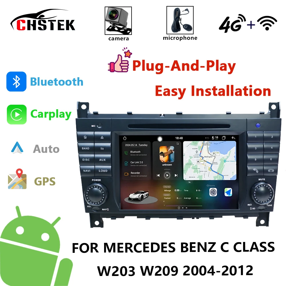 CHSTEK Car Radio For Mercedes Benz C G-Class W203 W209 C200 C230 C240 C320 C350 2004-2012 Navigation Bluetooth Android WIF GPS
CHSTEK Car Radio For Mercedes Benz C G-Class W203 W209 C200 C230 C240 C320 C350 2004-2012 Navigation Bluetooth Android WIF GPS