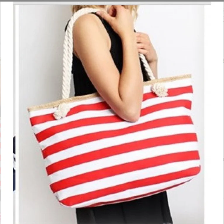 Womens Spring Summer Trade Canvas Handbag Striped Shopping Bag Environmental Beach Solid Color Simple Funny Fashion Cute Handbag
Womens Spring Summer Trade Canvas Handbag Striped Shopping Bag Environmental Beach Solid Color Simple Funny Fashion Cute Handbag