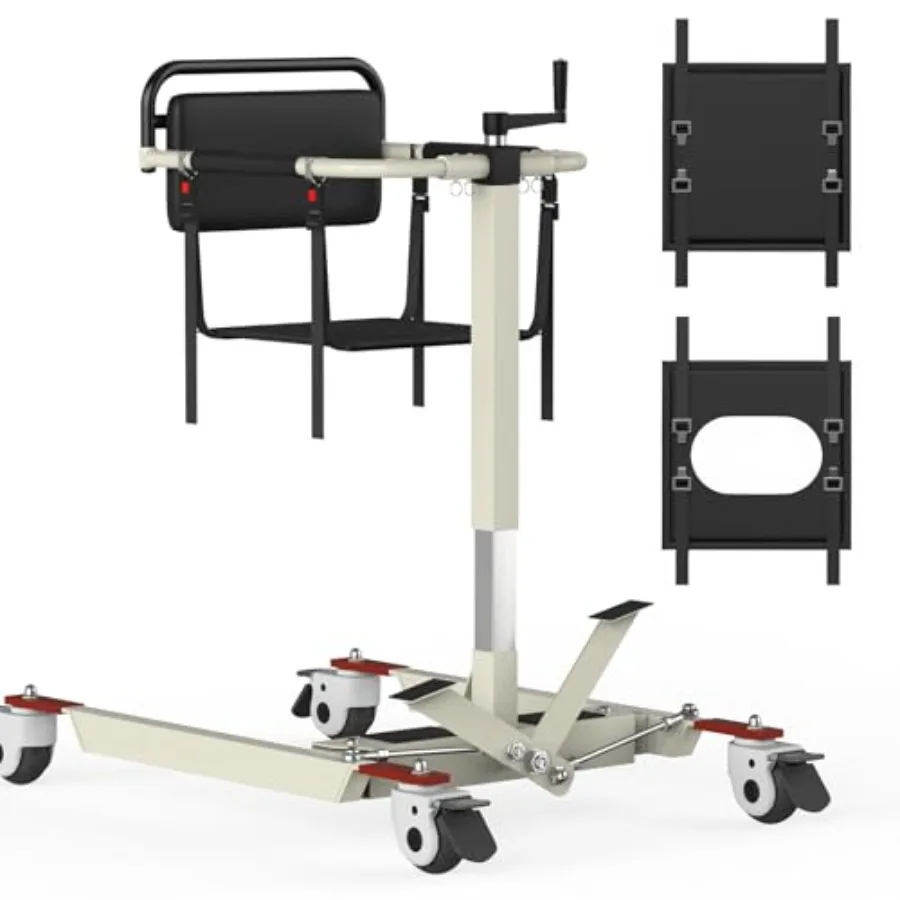 Patient Lift Transfer Chair for Home Use, Aluminum Frame, Black, Foldable Lightweight with Enhanced Safety Straps
Patient Lift Transfer Chair for Home Use, Aluminum Frame, Black, Foldable Lightweight with Enhanced Safety Straps