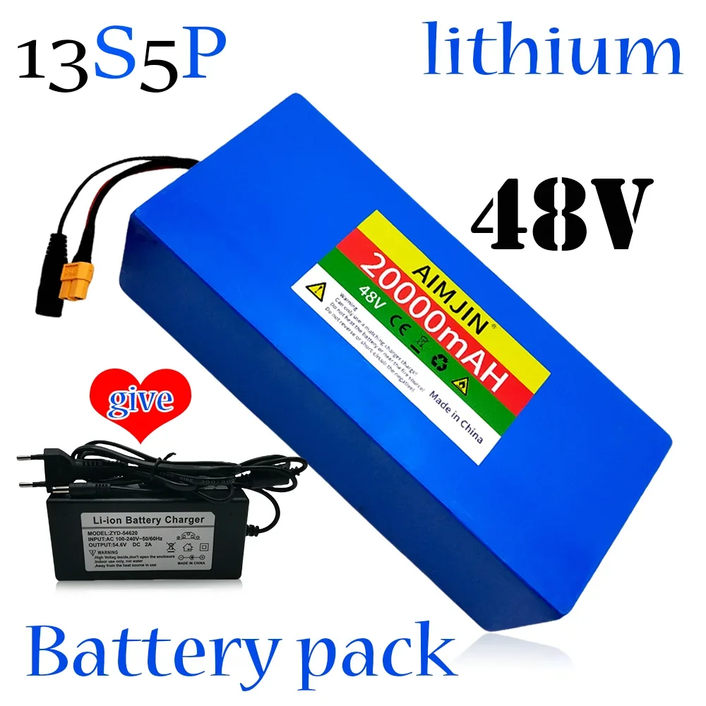 48V 20Ah 18650 Lithium 13S5P Battery Pack Built-in Intelligent BMS For 500-1000W electrical machinery+charger
48V 20Ah 18650 Lithium 13S5P Battery Pack Built-in Intelligent BMS For 500-1000W electrical machinery+charger