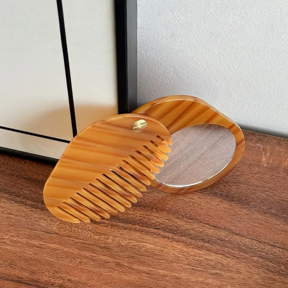 Anti-Static 2-in-1 Comb Mirror Mini Comfortable Folding Hair Brush Scalp Massage Smooth Hair Acetate Makeup Mirror Touch-ups
Anti-Static 2-in-1 Comb Mirror Mini Comfortable Folding Hair Brush Scalp Massage Smooth Hair Acetate Makeup Mirror Touch-ups