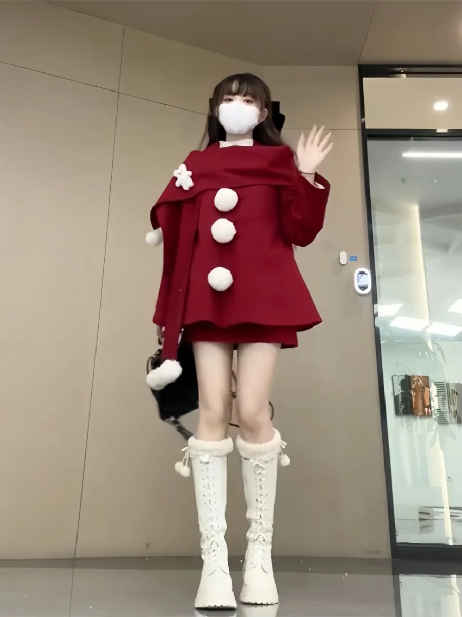 Fashionable Winter New Year Celebration Women's Outfit Short Skirt And Woolen Jacket Set with Furry Design Age-Defying Two-Pi...
Fashionable Winter New Year Celebration Women's Outfit Short Skirt And Woolen Jacket Set with Furry Design Age-Defying Two-Pi...