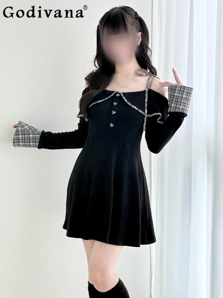 Original Mine Mass-Produced Knitted Long-Sleeve Dresses Op Autumn New Girl's Sweet Slimming Plaid Patchwork Short Knitted Dress
Original Mine Mass-Produced Knitted Long-Sleeve Dresses Op Autumn New Girl's Sweet Slimming Plaid Patchwork Short Knitted Dress