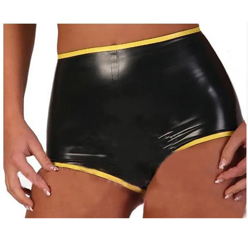 High Waist Latex Tight Shorts Boxer Rubber Underwear Black with Yellow Size XXS-XXL
High Waist Latex Tight Shorts Boxer Rubber Underwear Black with Yellow Size XXS-XXL