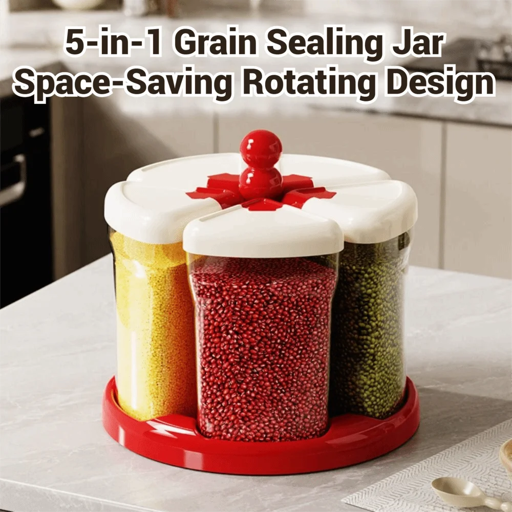 6 Grids Grain Dispenser Multi Compartment Transparent Cereal Storage Container Space Saving Food-Grade Rotating Rice Dispenser
6 Grids Grain Dispenser Multi Compartment Transparent Cereal Storage Container Space Saving Food-Grade Rotating Rice Dispenser