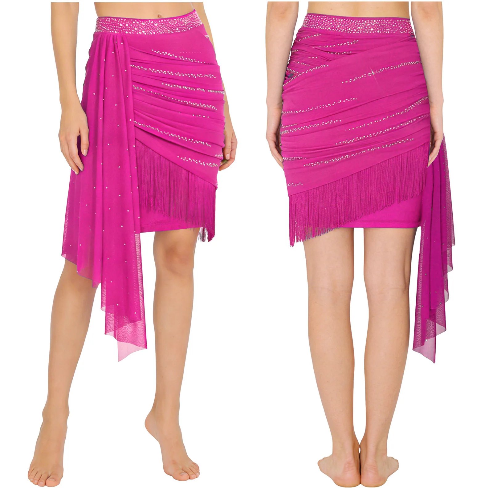 Women Lyrical Tassels Fringe Salsa Latin Samba Dance Performance Skirt Mesh Drape Ruched Skirt for Rumba Cha-cha Dance Costumes
Women Lyrical Tassels Fringe Salsa Latin Samba Dance Performance Skirt Mesh Drape Ruched Skirt for Rumba Cha-cha Dance Costumes