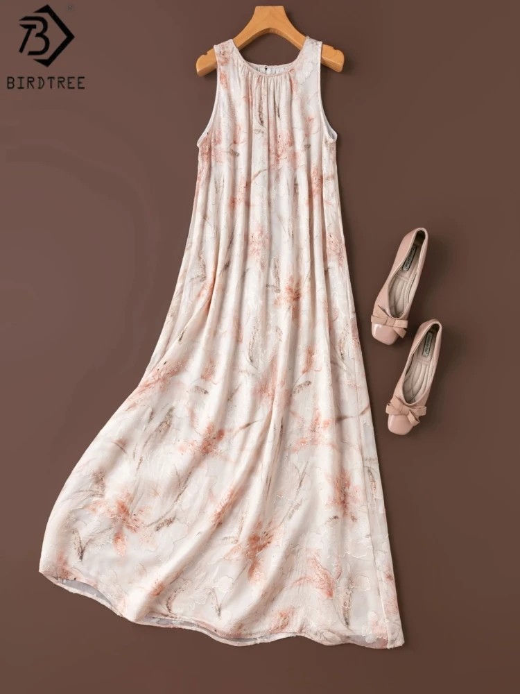 BirdTree, 100% Silk Dress, Sleeveless O-neck, Women Clip‑pattern Gauze Double Layer Elegant Dresses, 2026 Summer New D65616JF
BirdTree, 100% Silk Dress, Sleeveless O-neck, Women Clip‑pattern Gauze Double Layer Elegant Dresses, 2026 Summer New D65616JF