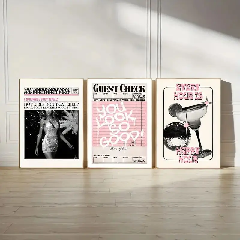 3 Pieces/Set 学校 Retro Aesthetics Poster Disco Ball Funky Canvas Print Bar Cart Wall Art Picturelivingroom Diningframeless Homedecor
3 Pieces/Set 学校 Retro Aesthetics Poster Disco Ball Funky Canvas Print Bar Cart Wall Art Picturelivingroom Diningframeless Homedecor