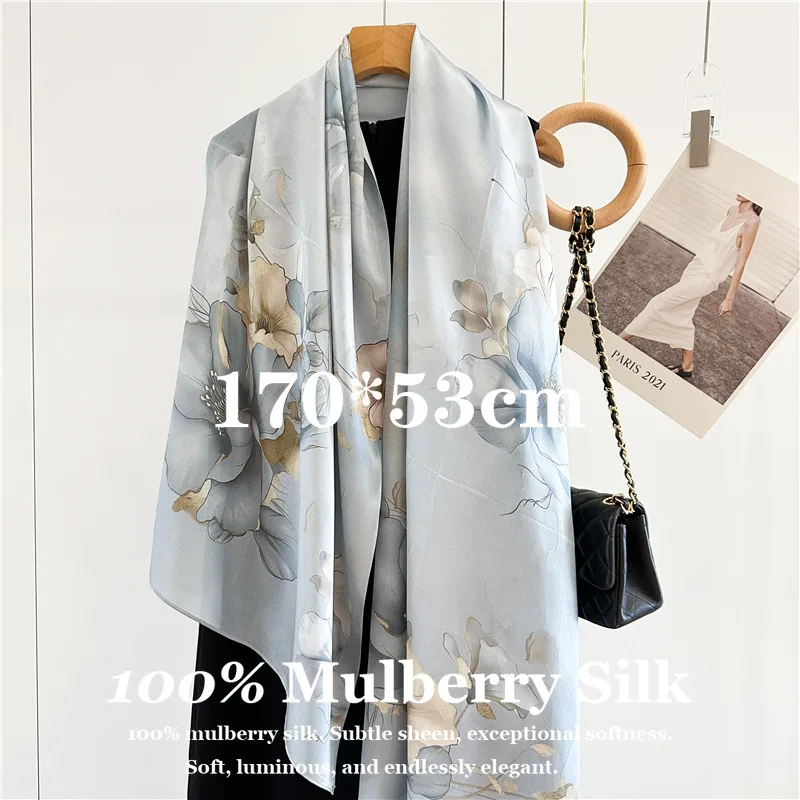 100% Natural Silk Scarf 170x53cm for Comfortable Fashion Shawl Wrap Scarves Pashmina Poncho Echarpes Bufanda Bandana Accessory
100% Natural Silk Scarf 170x53cm for Comfortable Fashion Shawl Wrap Scarves Pashmina Poncho Echarpes Bufanda Bandana Accessory