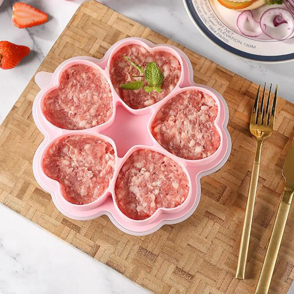 Heart-Shape Food-Grade Silicone Burger Patty Mold Practical Nonstick Kitchen Supply for Burger Making Meat Pie Mold
Heart-Shape Food-Grade Silicone Burger Patty Mold Practical Nonstick Kitchen Supply for Burger Making Meat Pie Mold