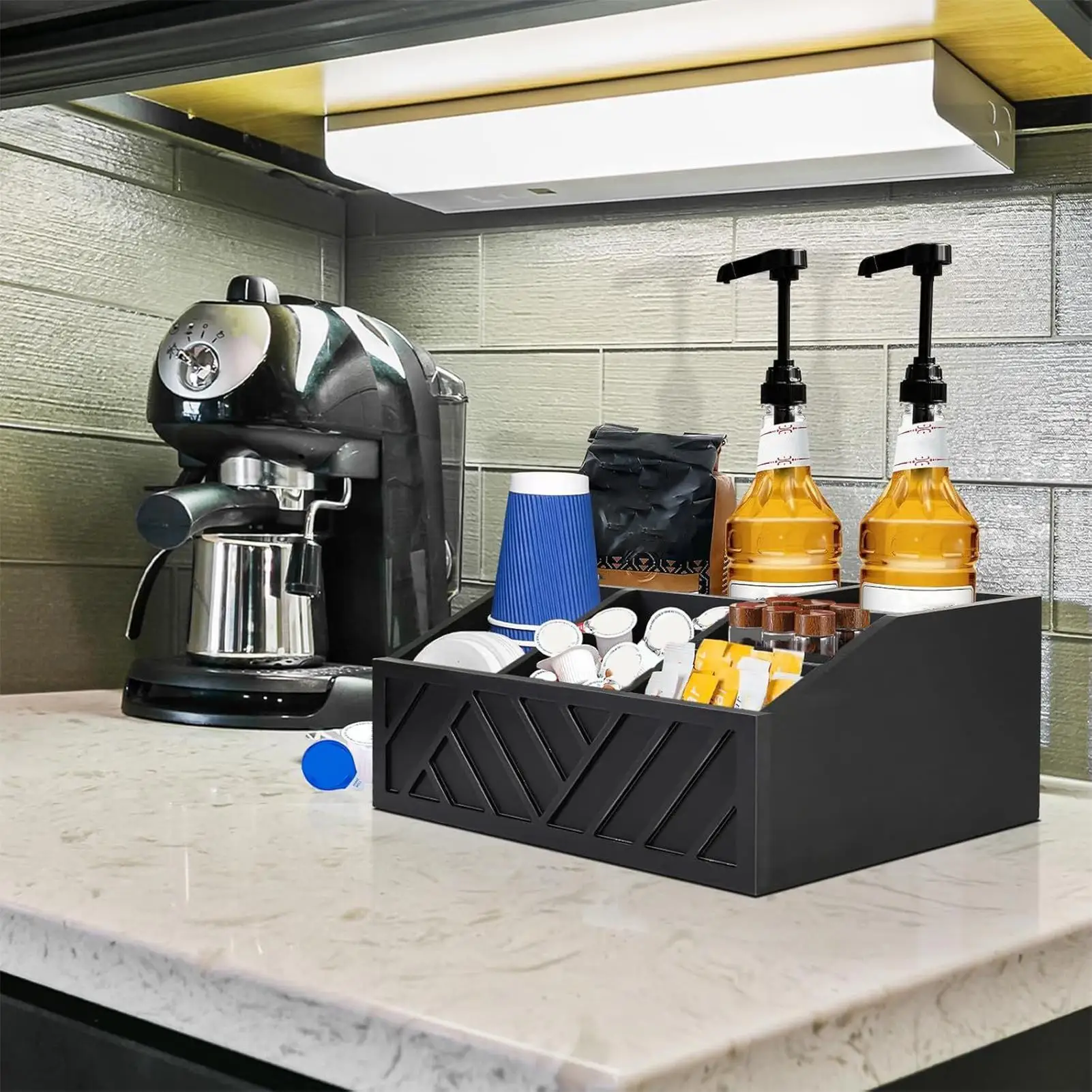 Coffee Station Organizer Wood Stirrer Countertop Organizer Divided Storage Box Coffee Bar Accessories for Restaurant Dormitory
Coffee Station Organizer Wood Stirrer Countertop Organizer Divided Storage Box Coffee Bar Accessories for Restaurant Dormitory
