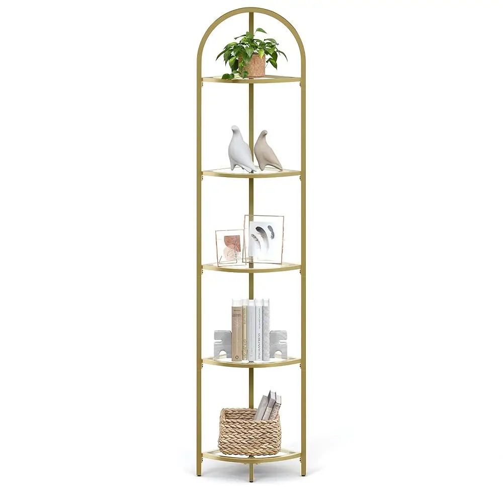5-Tier Corner Shelf Stand, Corner Bookshelf, Bathroom Organizer, Plant Stand, Tempered Glass, Steel Frame, Modern Style, For
5-Tier Corner Shelf Stand, Corner Bookshelf, Bathroom Organizer, Plant Stand, Tempered Glass, Steel Frame, Modern Style, For