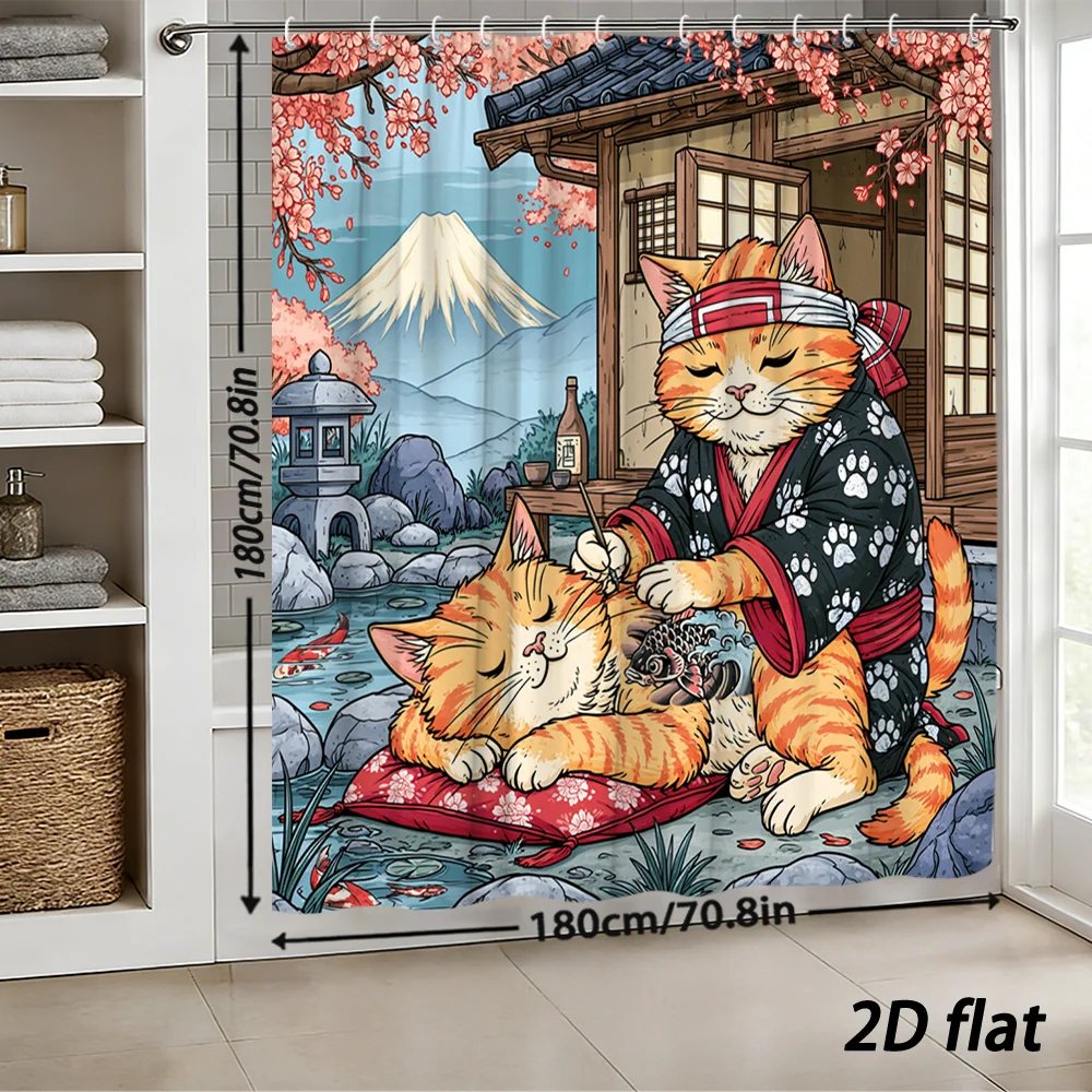 Cute Cat Japanese Shower Curtain Waterproof Mount Fuji Kawaii Anime Style Bathroom Decor Home Gift Tapestry
Cute Cat Japanese Shower Curtain Waterproof Mount Fuji Kawaii Anime Style Bathroom Decor Home Gift Tapestry
