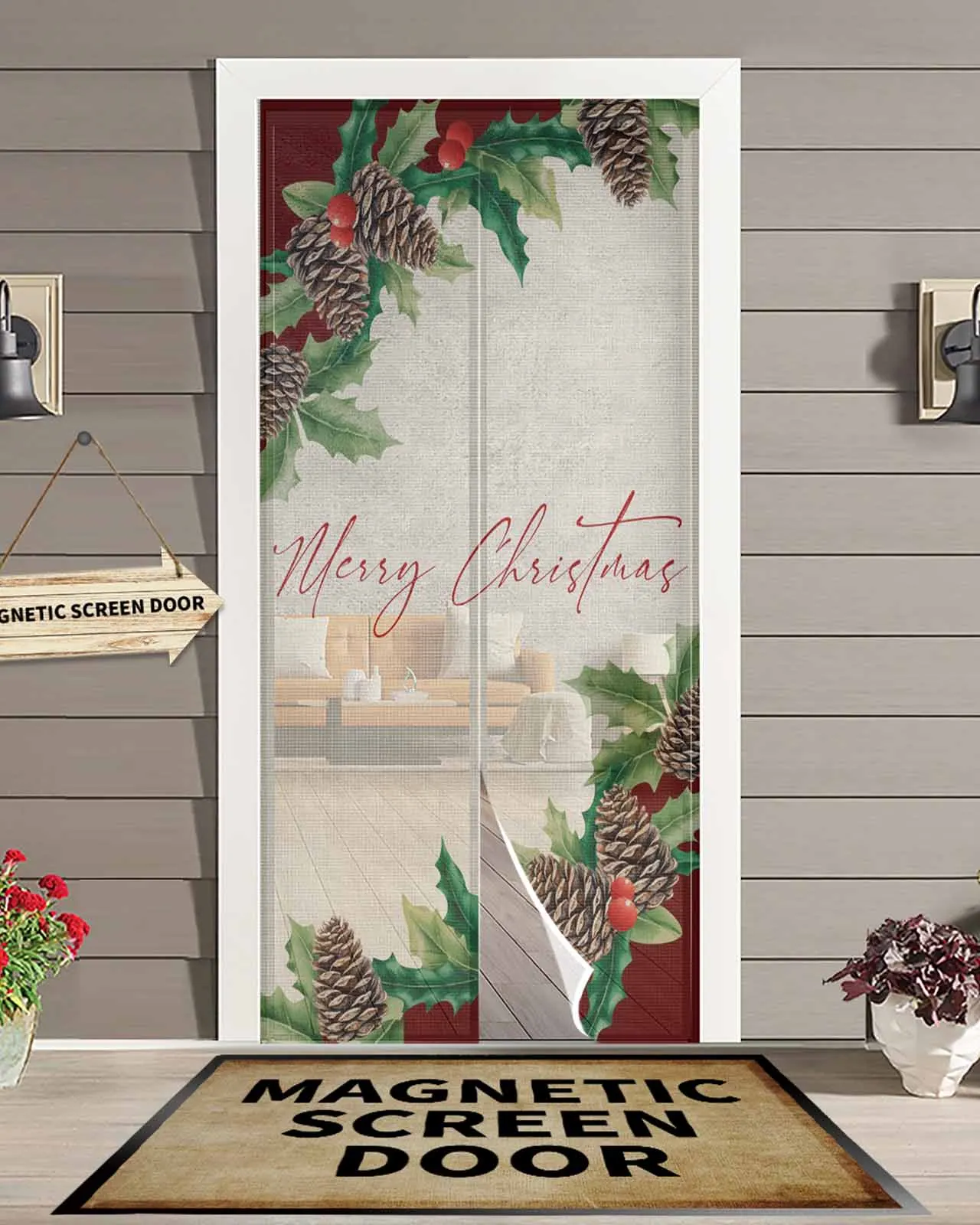 Winter Christmas Pinecone Linen Magnetic Door Curtain Living Room Bedroom Home Anti-mosquito Screen Door Curtain
Winter Christmas Pinecone Linen Magnetic Door Curtain Living Room Bedroom Home Anti-mosquito Screen Door Curtain