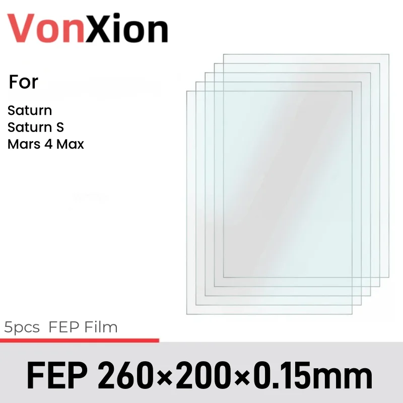 Пленка FEP Vonxion 5 шт 260x200x0.15мм Для 3D принтера ELEGOO Mars 4 Max Saturn S LCD SLA DLP UV смолы Запчасти Аксессуары
Пленка FEP Vonxion 5 шт 260x200x0.15мм Для 3D принтера ELEGOO Mars 4 Max Saturn S LCD SLA DLP UV смолы Запчасти Аксессуары