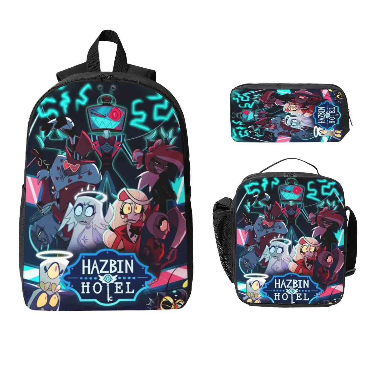 Hazbines Hoteles Alastor Vox 2, детский рюкзак, ланч-бокс, сумки для ручек для мальчиков и девочек, дошкольные рюкзаки, милая школьная сумка, набор книг
Hazbines Hoteles Alastor Vox 2, детский рюкзак, ланч-бокс, сумки для ручек для мальчиков и девочек, дошкольные рюкзаки, милая школьная сумка, набор книг