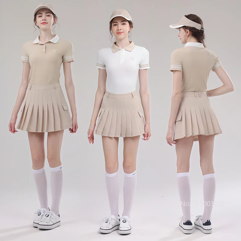 PL Women Short Sleeve Sports Shirts Lapel Polo Casual Tops Ladies High Waist Pleated Golf Skirts Quick Dry Skorts Retro Style
PL Women Short Sleeve Sports Shirts Lapel Polo Casual Tops Ladies High Waist Pleated Golf Skirts Quick Dry Skorts Retro Style