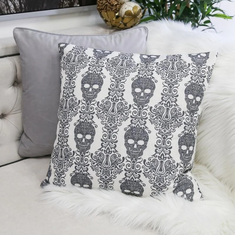 Gothic Damask Skull Pillow Set of 2, Black White Cotton Linen Throw Pillows
Gothic Damask Skull Pillow Set of 2, Black White Cotton Linen Throw Pillows