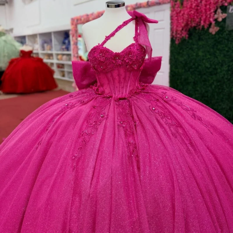 Shiny Rose Red Quinceanera Dress off-shoulder Crystal Flower Decal Lace Long tail Big Bow vestidos de 15 Quinceanera Customize
Shiny Rose Red Quinceanera Dress off-shoulder Crystal Flower Decal Lace Long tail Big Bow vestidos de 15 Quinceanera Customize