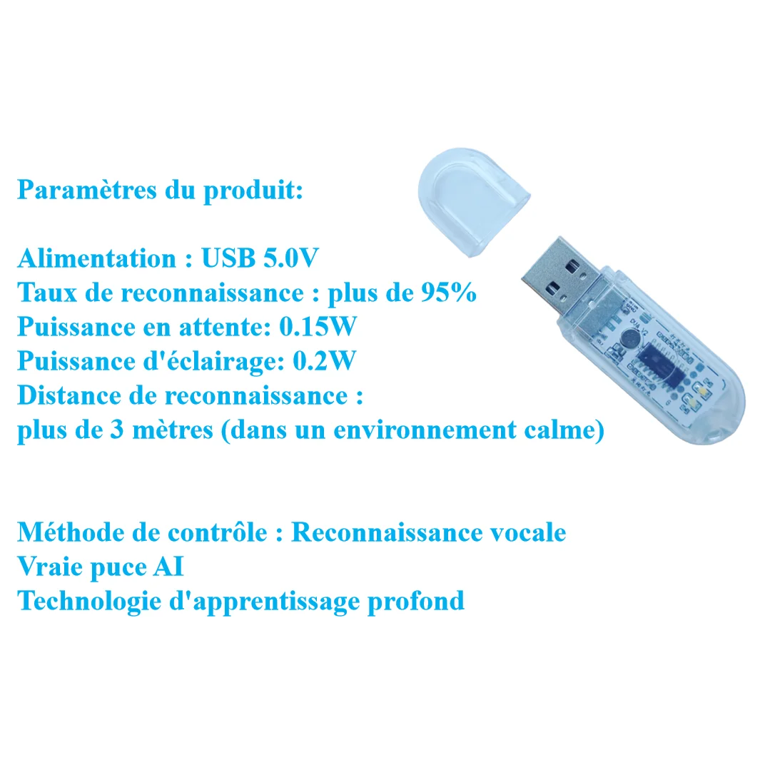 【French】Français Langue ASR Lumière De Nuit USB Contrôle de ReconnaissanceVocale
【French】Français Langue ASR Lumière De Nuit USB Contrôle de ReconnaissanceVocale