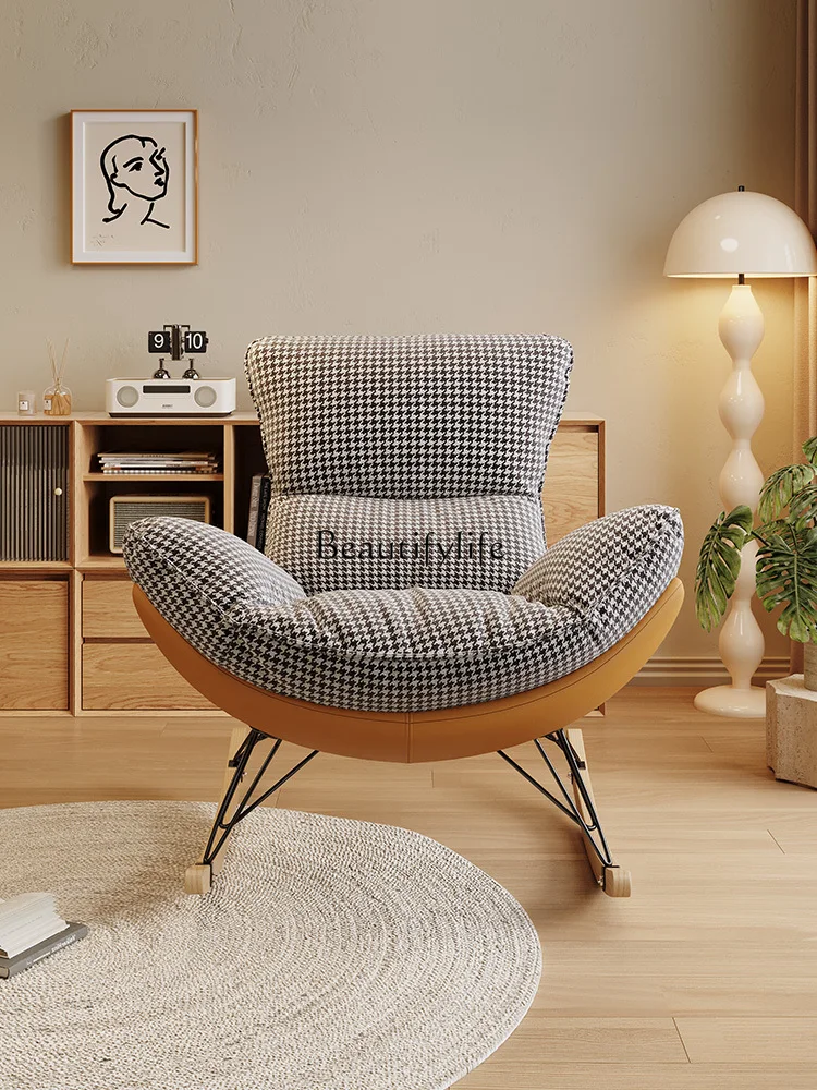 Household rocking chair balcony thousand bird grid leisure living room lazy sofa happy chair
Household rocking chair balcony thousand bird grid leisure living room lazy sofa happy chair