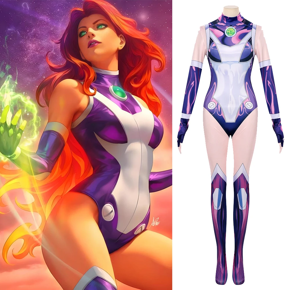 Anime Teen Titans Cosplay Koriand'r Costume Superhero 3D Printed Spandex Bodysuit Cosplay Halloween Costume for Woman Kids
Anime Teen Titans Cosplay Koriand'r Costume Superhero 3D Printed Spandex Bodysuit Cosplay Halloween Costume for Woman Kids