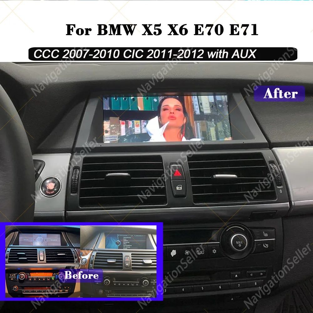 Wireless Carplay Touch Screen For BMW X5 E70 X6 E71 2007-2013 CCC CIC Display Radio Android Auto Car Multimedia Video Player Gps
Wireless Carplay Touch Screen For BMW X5 E70 X6 E71 2007-2013 CCC CIC Display Radio Android Auto Car Multimedia Video Player Gps