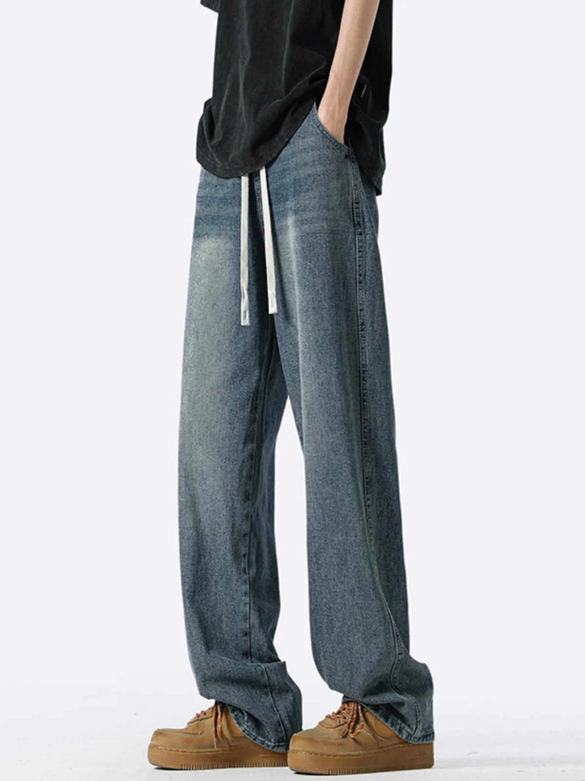 Loose Straight Leg Wide Leg Jeans Men's American Sle High Street Vibe Pants Spring Autumn Long Trousers Drag on the und
Loose Straight Leg Wide Leg Jeans Men's American Sle High Street Vibe Pants Spring Autumn Long Trousers Drag on the und