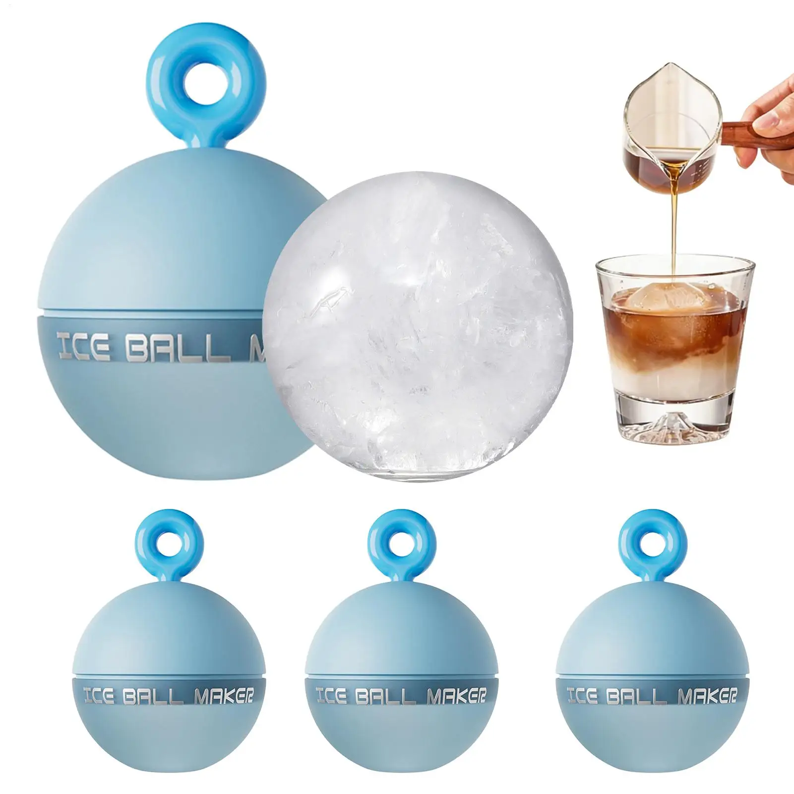 Ice Sphere Mold 4 Piece 6.5cm Reusable Non Stick Easy Release Round Ice Cubes Mold For Whiskey Cocktail Coffee Beer Cold Drinks
Ice Sphere Mold 4 Piece 6.5cm Reusable Non Stick Easy Release Round Ice Cubes Mold For Whiskey Cocktail Coffee Beer Cold Drinks