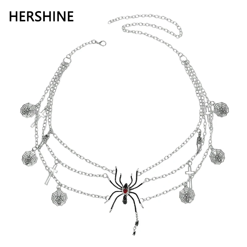 HERSHINE Женская мода со стразами и пауком, серебряная металлическая поясная цепочка, Y2K, готический панк-рок, хип-хоп, аксессуар для вечеринки, все сезоны
HERSHINE Женская мода со стразами и пауком, серебряная металлическая поясная цепочка, Y2K, готический панк-рок, хип-хоп, аксессуар для вечеринки, все сезоны
