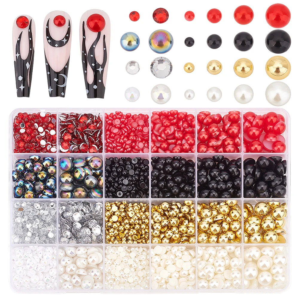 3025Pcs 24 Style Plastic Imitation Pearl Cabochons and Imitation Taiwan Acrylic Rhinestone Cabochons Half Round Mixed Color
3025Pcs 24 Style Plastic Imitation Pearl Cabochons and Imitation Taiwan Acrylic Rhinestone Cabochons Half Round Mixed Color