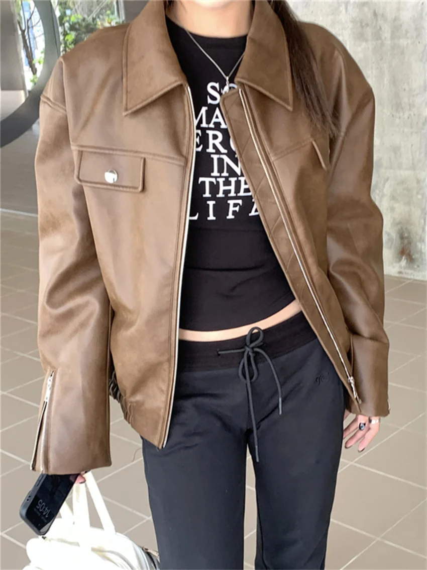 Alien Kitty Coffee Women Coats Loose PU Fashion New Casual 2023 Chic Daily OL All Match High Street Slim Mujer Vintage Jackets
Alien Kitty Coffee Women Coats Loose PU Fashion New Casual 2023 Chic Daily OL All Match High Street Slim Mujer Vintage Jackets