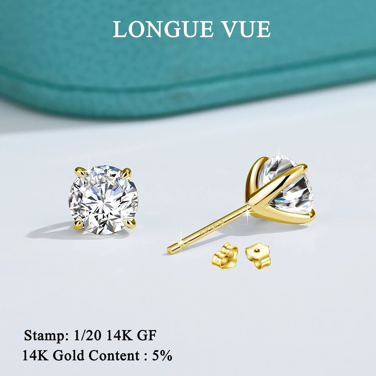 Solid 14K Gold Filled 4 Prong D Color Moissanite Stud Earrings for Women Wedding Diamond Ear Studs Fine Jewelry Birthday Gift
Solid 14K Gold Filled 4 Prong D Color Moissanite Stud Earrings for Women Wedding Diamond Ear Studs Fine Jewelry Birthday Gift