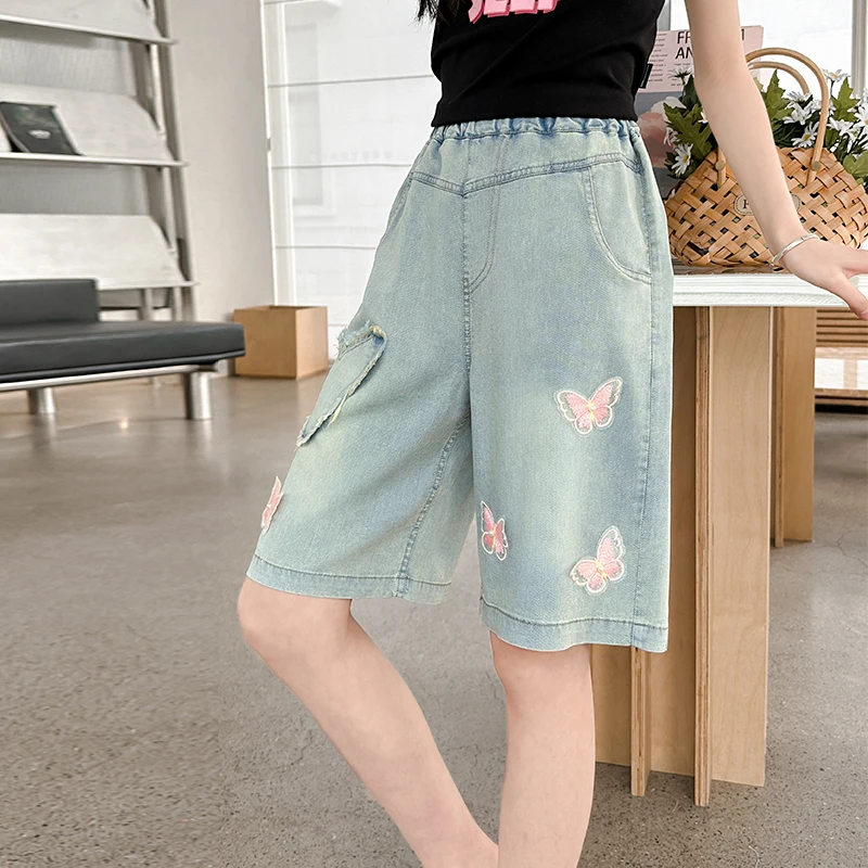 New Summer Kids Knee Length Girls Butterfly Shorts for 5 6 7 8 9 10 11 12 13 14 Years Child Casual Street Capris Jeans Pants
New Summer Kids Knee Length Girls Butterfly Shorts for 5 6 7 8 9 10 11 12 13 14 Years Child Casual Street Capris Jeans Pants