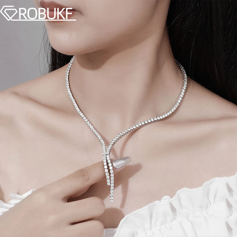 Full Moissanite Tennis Necklaces Wedding Jewelry For Women D Color Diamond with GRA 925 Sterling Silver Luxury Collarbone Chain
Full Moissanite Tennis Necklaces Wedding Jewelry For Women D Color Diamond with GRA 925 Sterling Silver Luxury Collarbone Chain