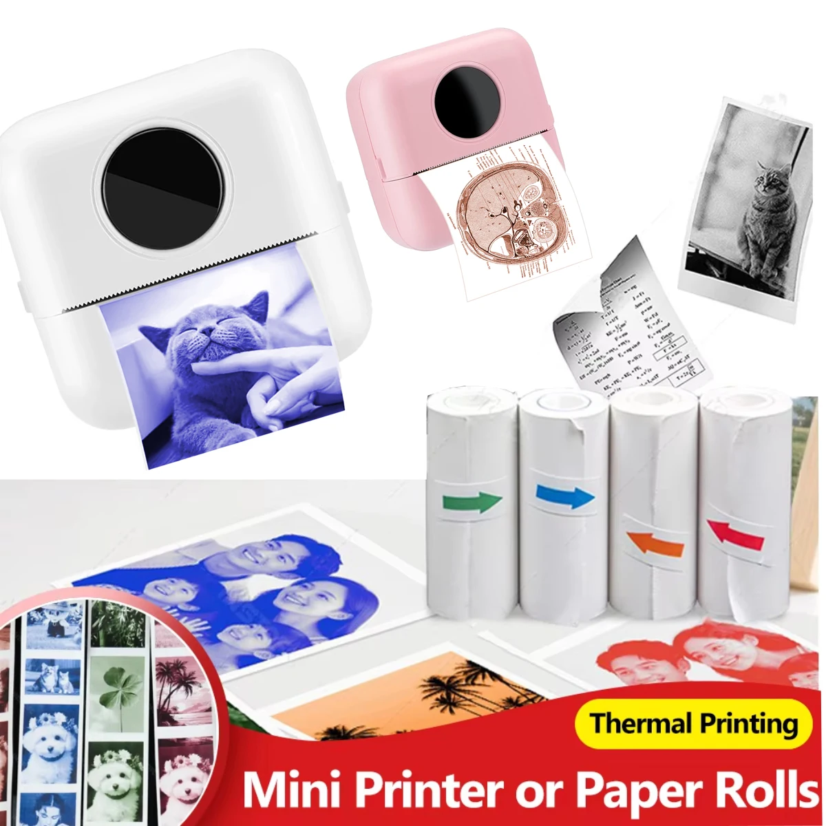 Color Thermal Printer,203dpi High-Definition Printing, Supports Wireless Connection/USB/Battery Power Supply, Suitable for Notes
Color Thermal Printer,203dpi High-Definition Printing, Supports Wireless Connection/USB/Battery Power Supply, Suitable for Notes