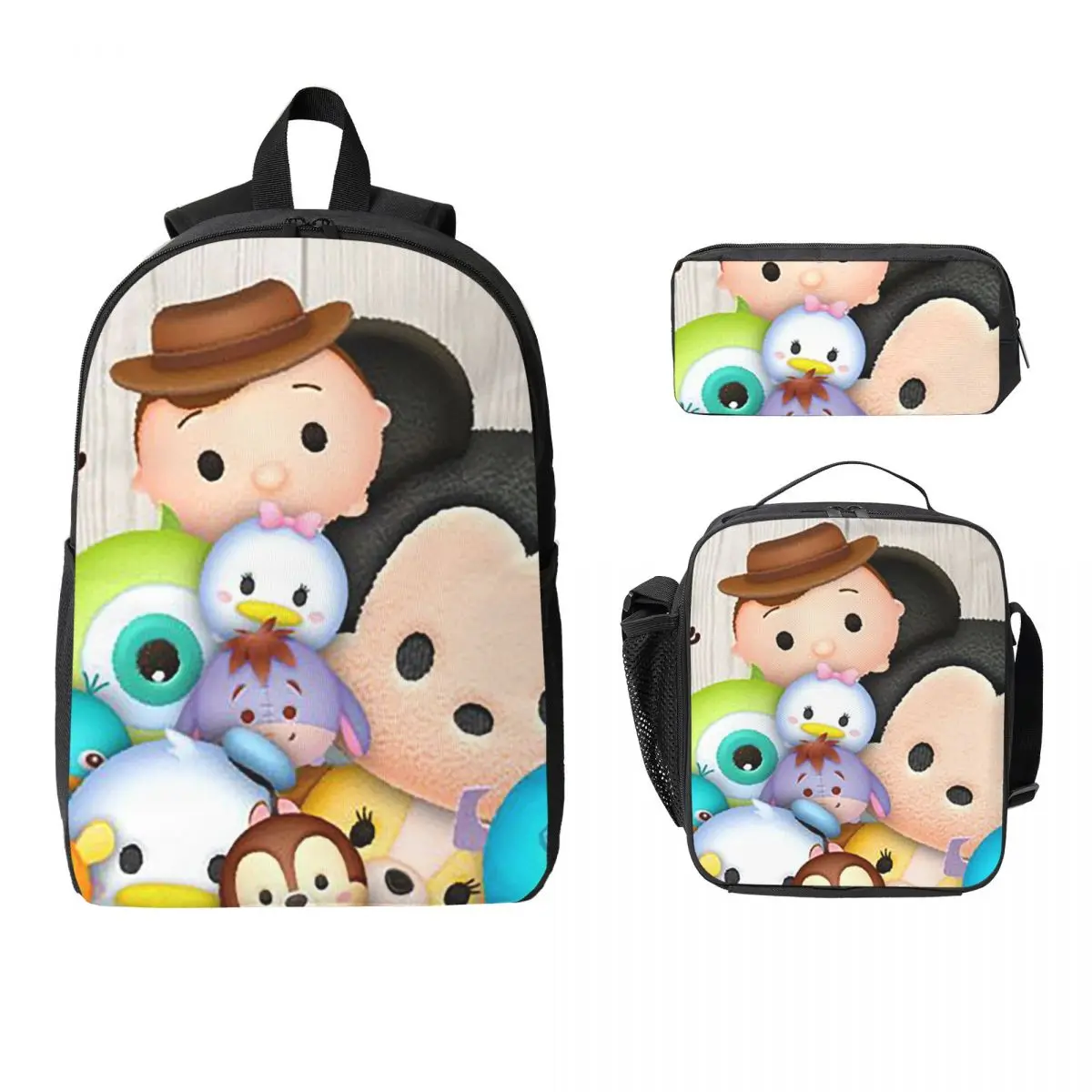 Рюкзак Tsum Tsum, студенческий рюкзак для мальчиков и девочек, школьная сумка, компьютерные сумки на плечо, 3 шт., изолированная сумка для обеда, пенал
Рюкзак Tsum Tsum, студенческий рюкзак для мальчиков и девочек, школьная сумка, компьютерные сумки на плечо, 3 шт., изолированная сумка для обеда, пенал