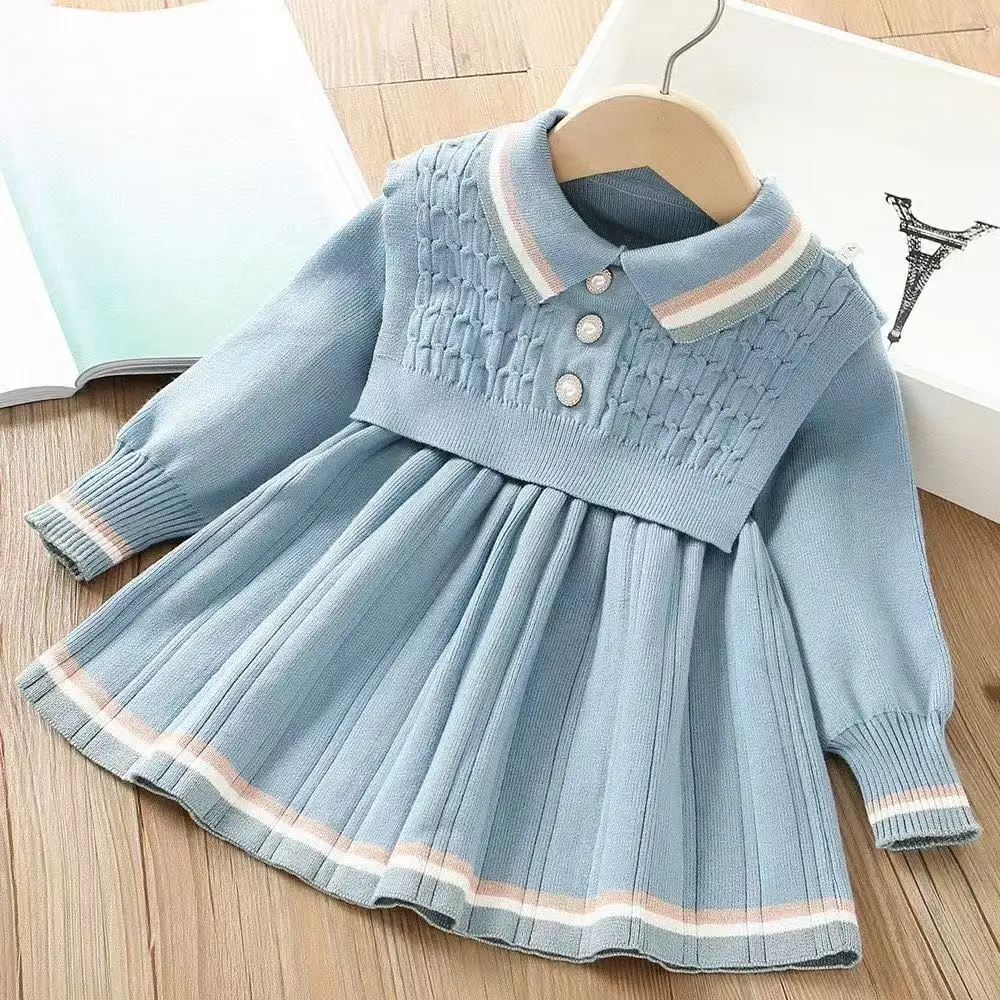 2-6 Y Girls' Dress Two-piece Set Winter New Style Children's Knitted Sweater Korean Edition Fashionable Princess Dres 90-130CM
2-6 Y Girls' Dress Two-piece Set Winter New Style Children's Knitted Sweater Korean Edition Fashionable Princess Dres 90-130CM