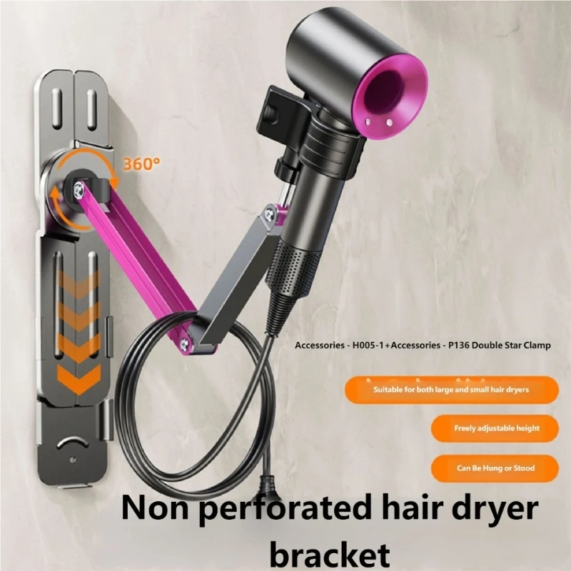 Flexible Hair Dryer Holder With Extending Arm And tight hold Works With All Hair Dryers M4YD
Flexible Hair Dryer Holder With Extending Arm And tight hold Works With All Hair Dryers M4YD