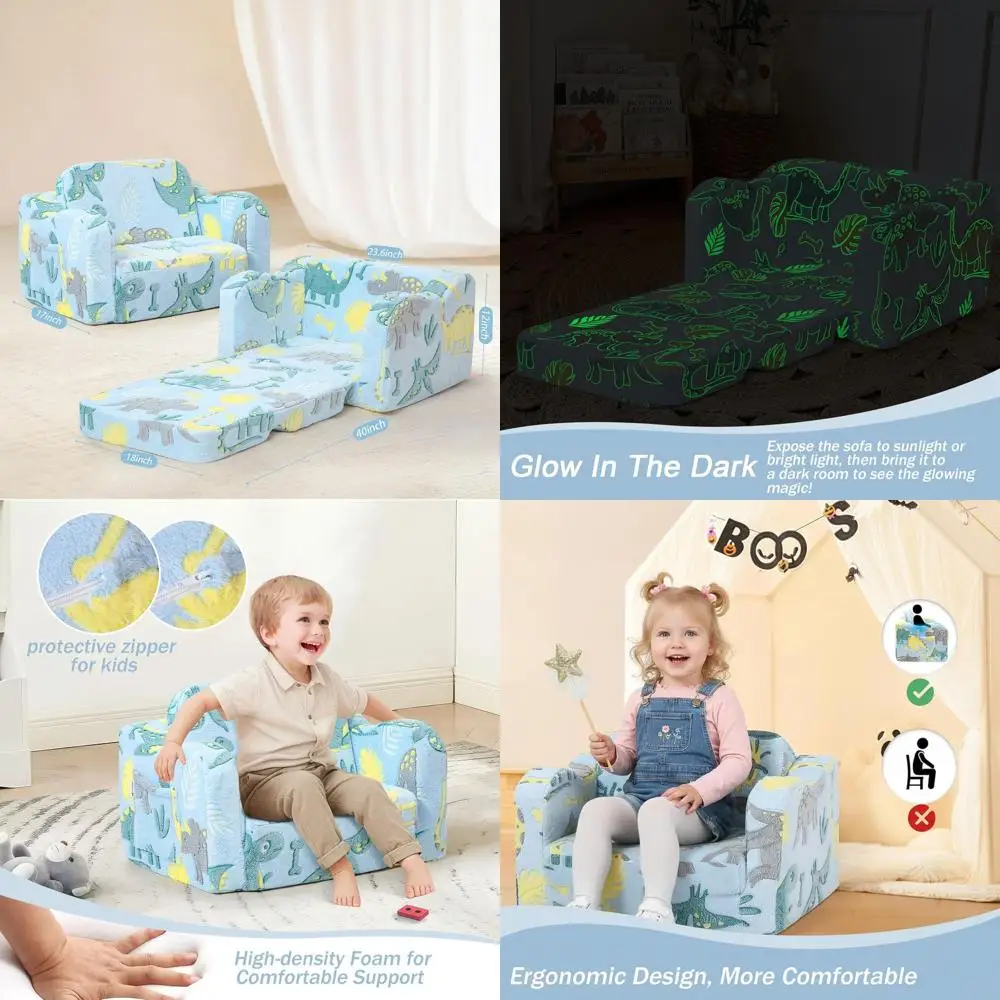 Convertible Dinosaur Toddler Chair for 1-3 Years | Playroom, Reading & Relaxing | Washable Cover Lounge Seat
Convertible Dinosaur Toddler Chair for 1-3 Years | Playroom, Reading & Relaxing | Washable Cover Lounge Seat