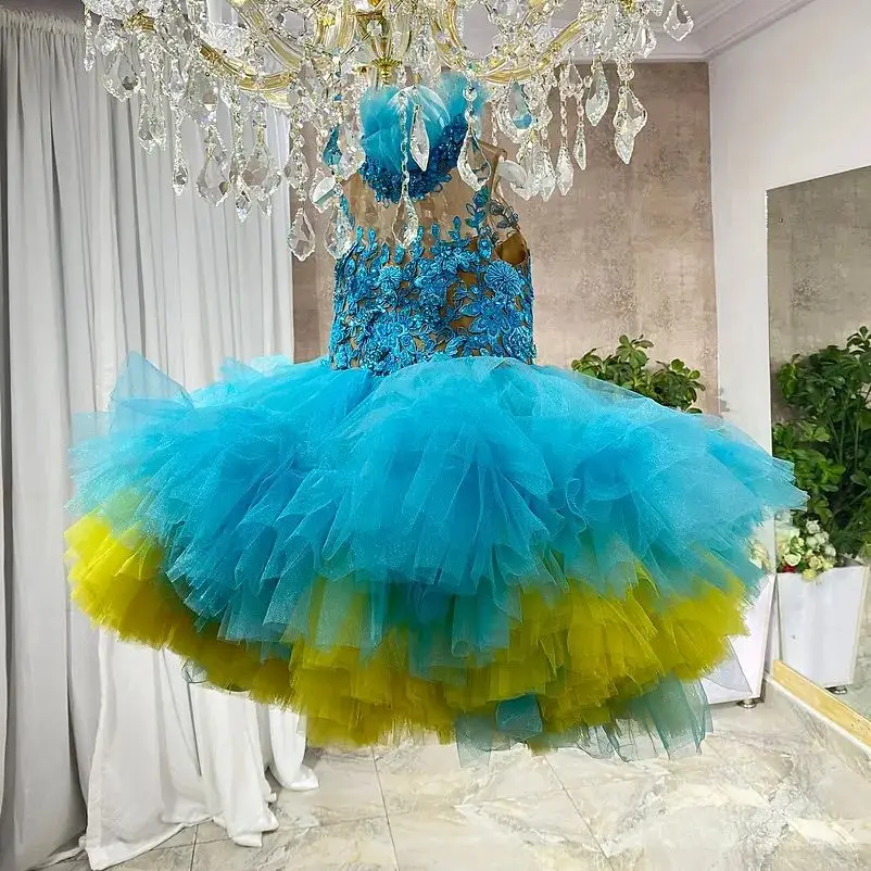 High Neck Blue Flower Girl Dresses Customized Lace Tulle Little Princess Girl Party Pageant Birthday Gowns
High Neck Blue Flower Girl Dresses Customized Lace Tulle Little Princess Girl Party Pageant Birthday Gowns