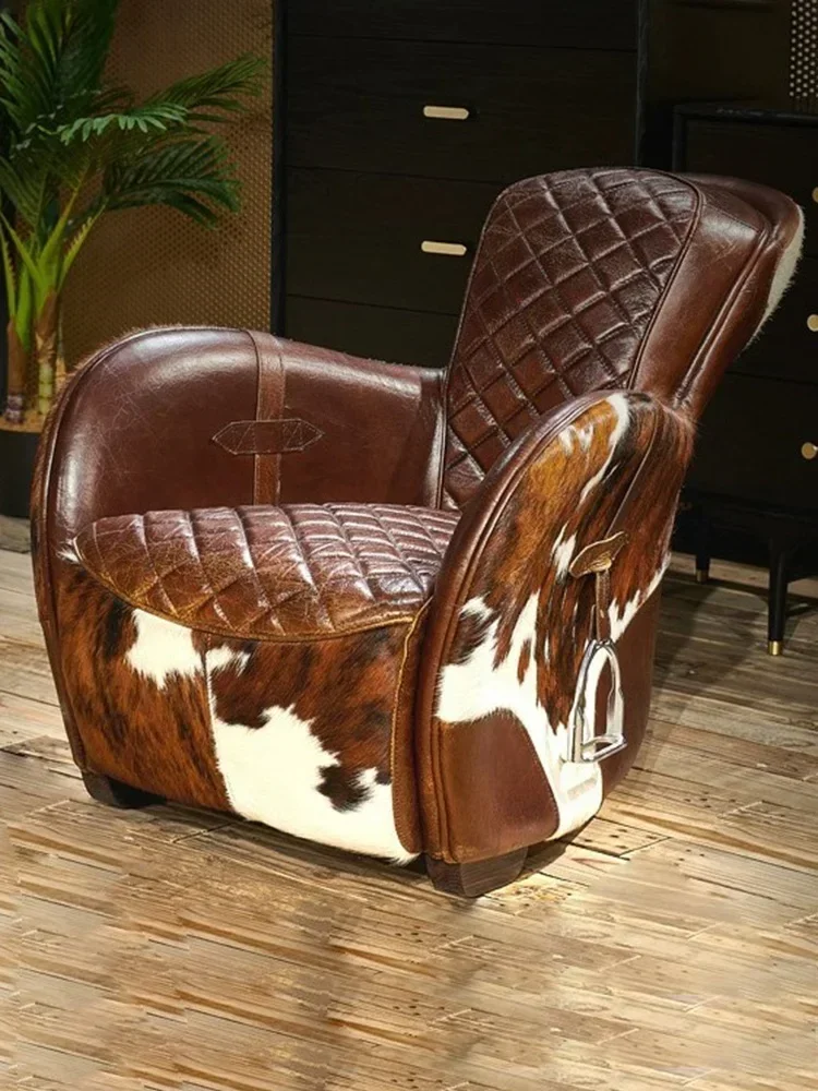 person sofa and chair combination French retro cowhide villa house cigar bar lounge chair oil wax leather saddle chair
person sofa and chair combination French retro cowhide villa house cigar bar lounge chair oil wax leather saddle chair