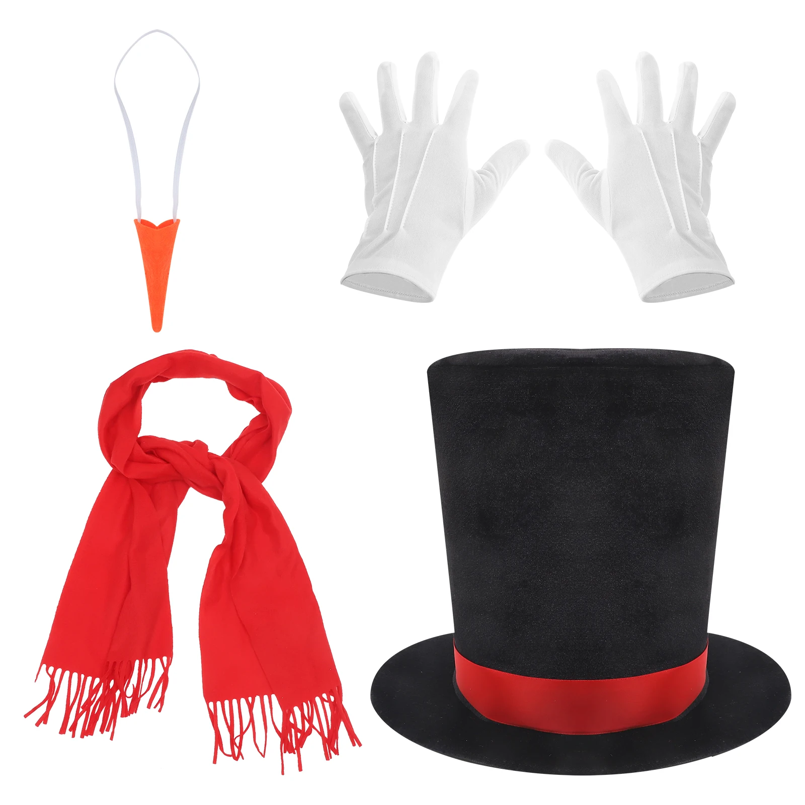 Christmas Snowman Costume Set Red Scarf Nose Gloves Winter Decor DIY Dress Up Kit Holiday Party Outfit Cute Craft
Christmas Snowman Costume Set Red Scarf Nose Gloves Winter Decor DIY Dress Up Kit Holiday Party Outfit Cute Craft